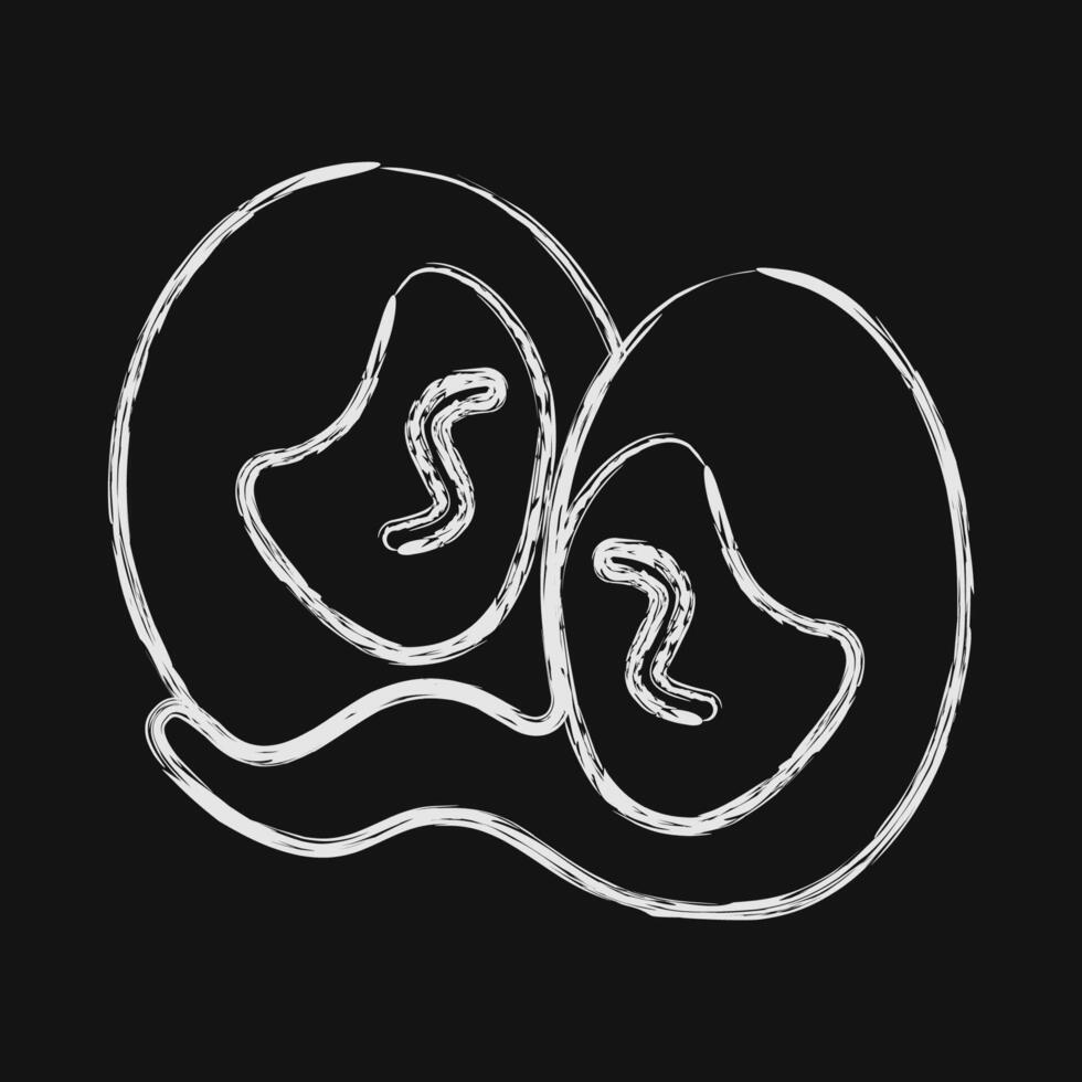 Icon gemini the twins. Zodiac horoscope elements. Icon in chalk style. vector