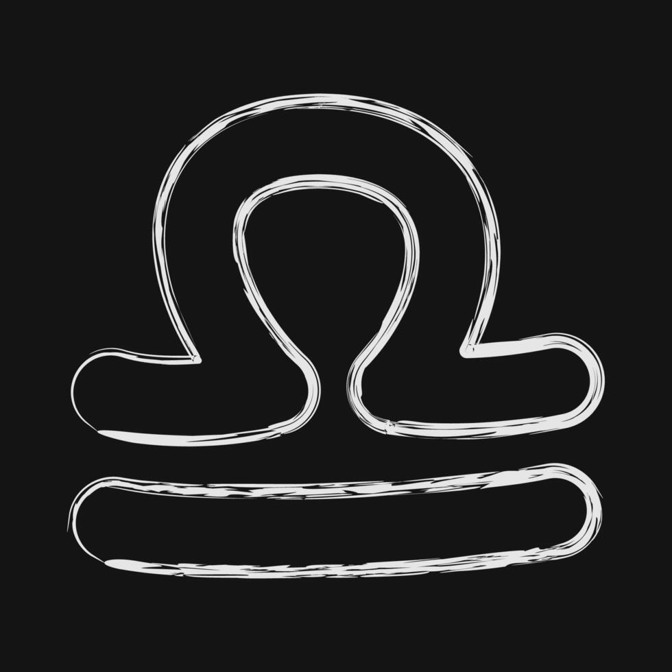 Icon libra. Zodiac horoscope elements. Icon in chalk style. vector