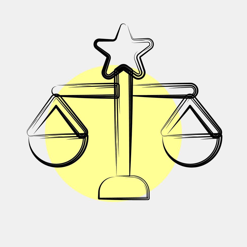 Icon libra the balance. Zodiac horoscope elements. Icon in color spot style. vector