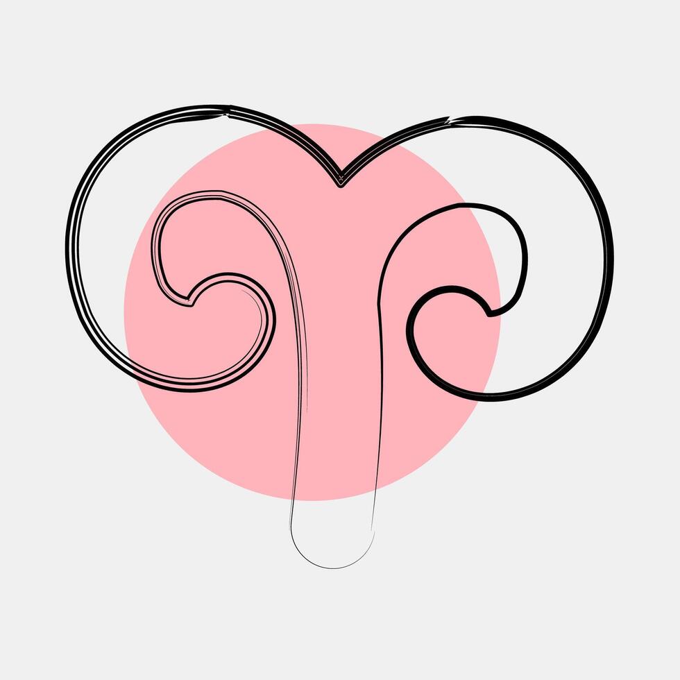 Icon aries. Zodiac horoscope elements. Icon in color spot style. vector