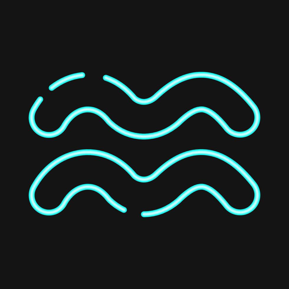 Icon aquarius. Zodiac horoscope elements. Icon in neon style. vector