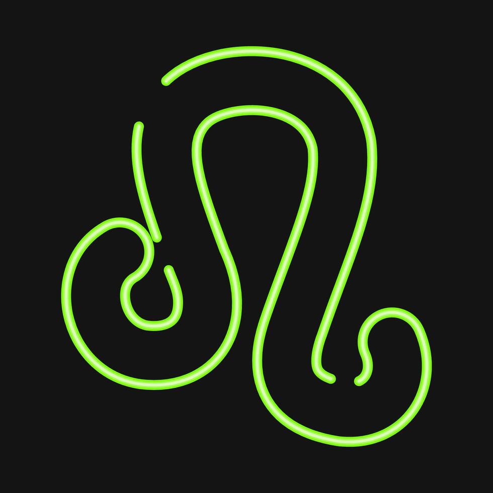 Icon leo. Zodiac horoscope elements. Icon in neon style. vector