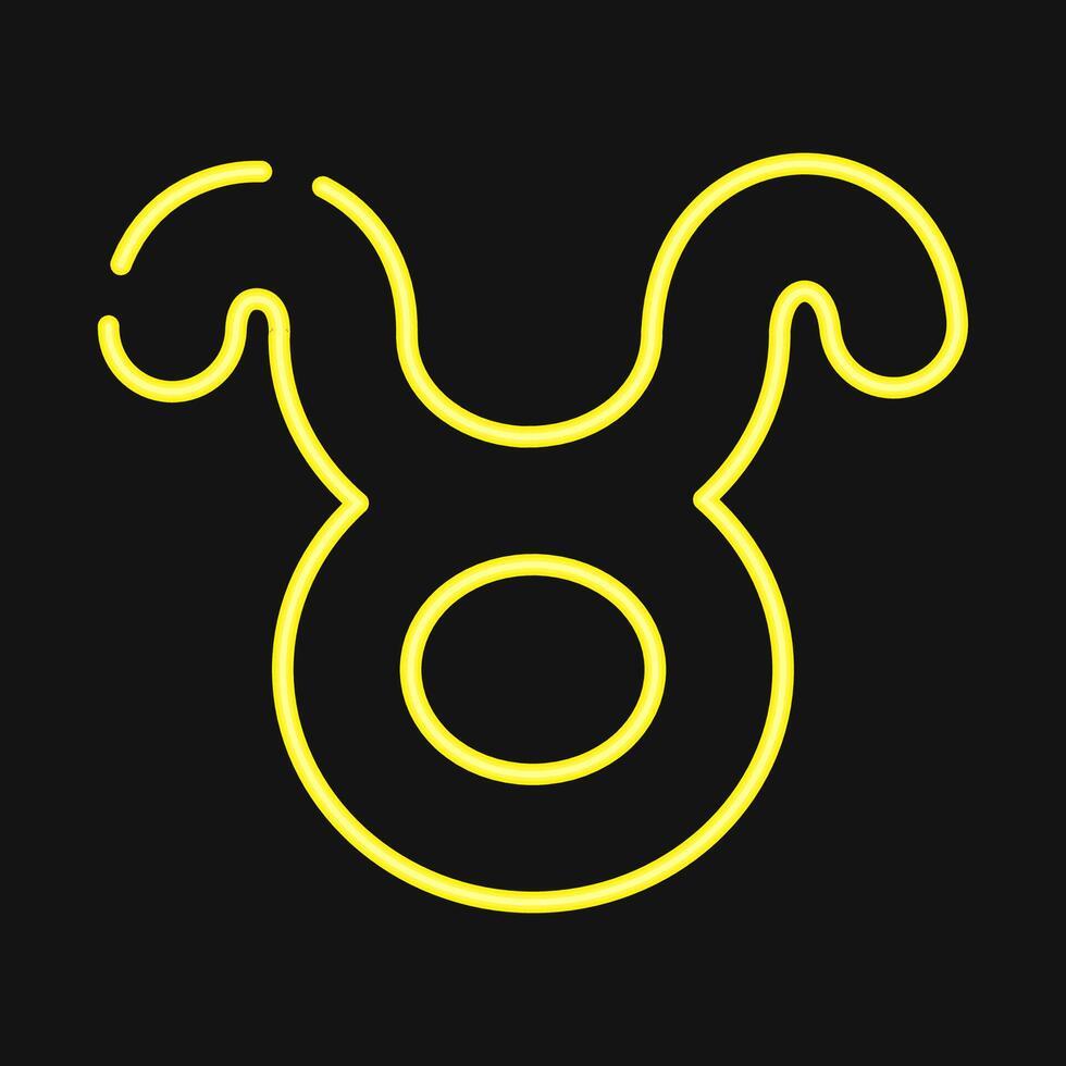Icon taurus. Zodiac horoscope elements. Icon in neon style. vector