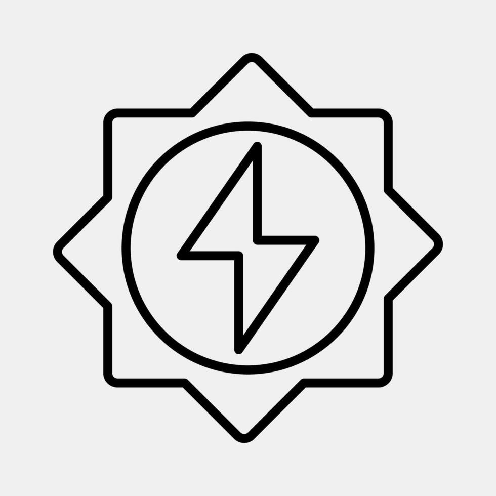 Icon solar energy. Renewable energy elements. Icon in line style. vector