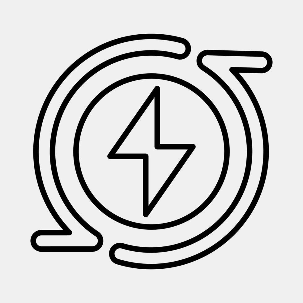 Icon renewable energy. Renewable energy elements. Icon in line style. vector
