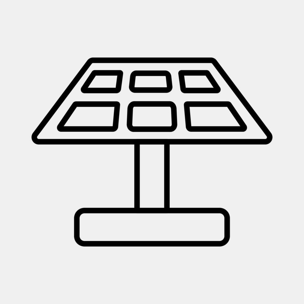 Icon solar panel. Renewable energy elements. Icon in line style. vector