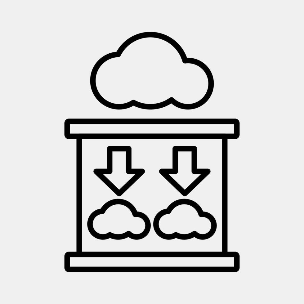 Icon carbon capture. Renewable energy elements. Icon in line style. vector