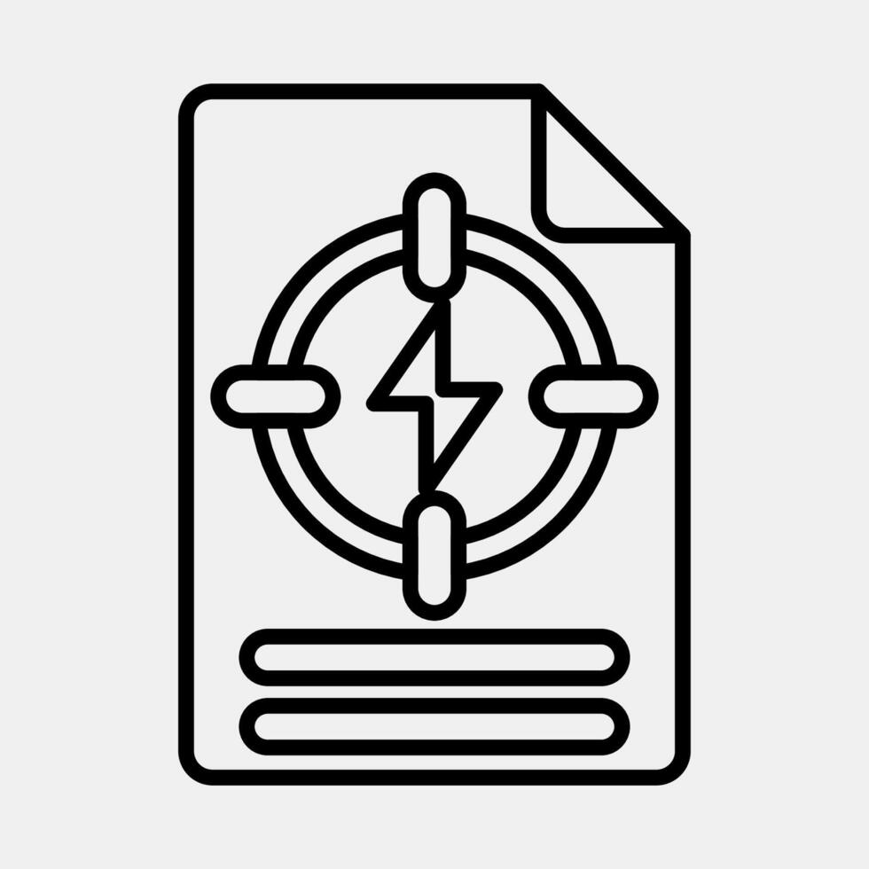 Icon energy specific policy. Renewable energy elements. Icon in line style. vector