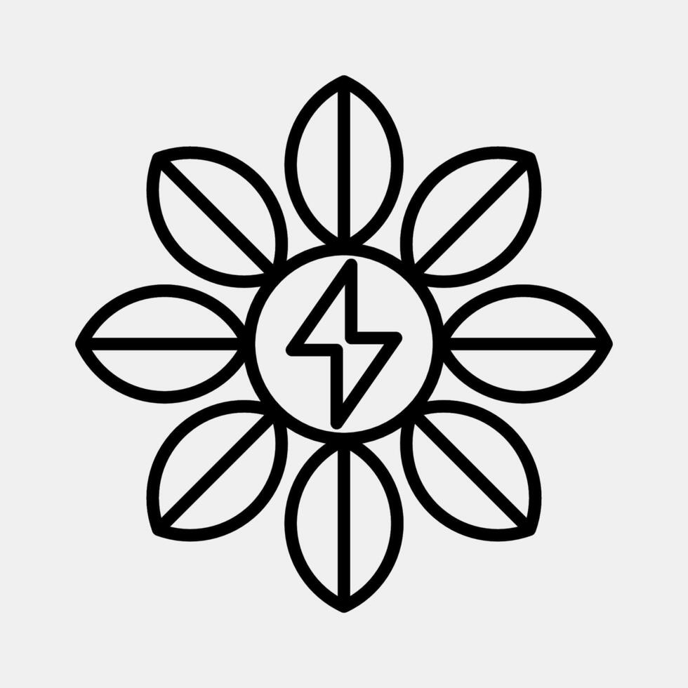 Icon power of nature. Renewable energy elements. Icon in line style. vector