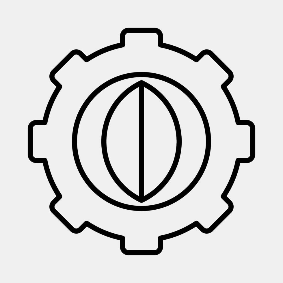 Icon green tech. Renewable energy elements. Icon in line style. vector