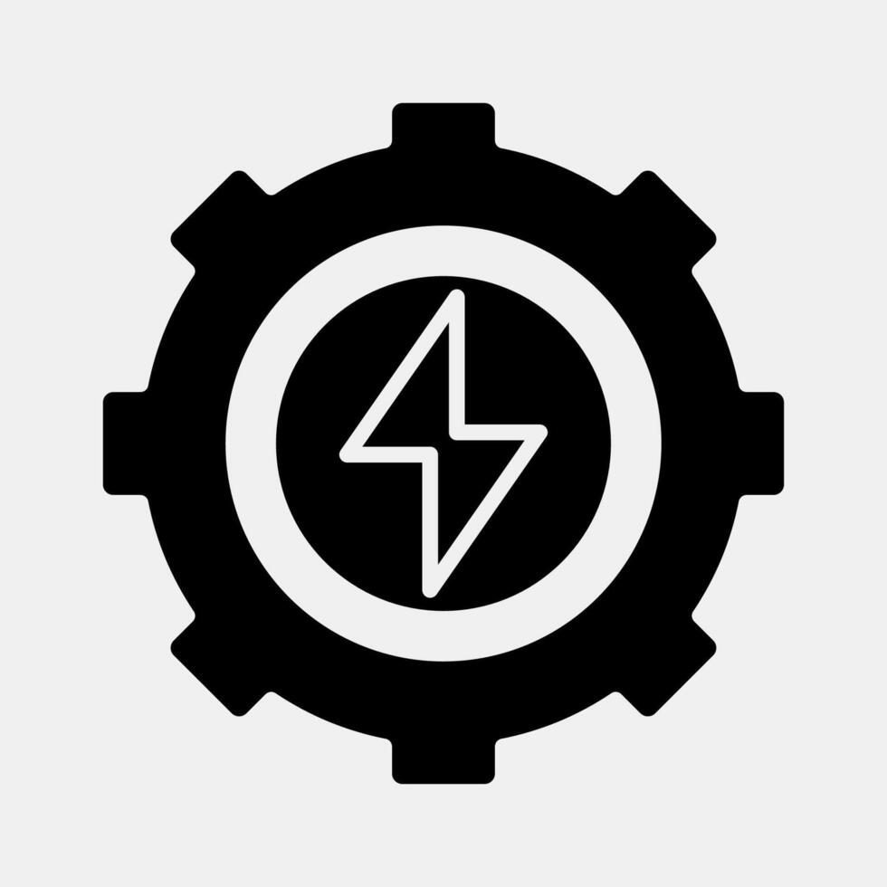 Icon energy. Renewable energy elements. Icon in glyph style. vector