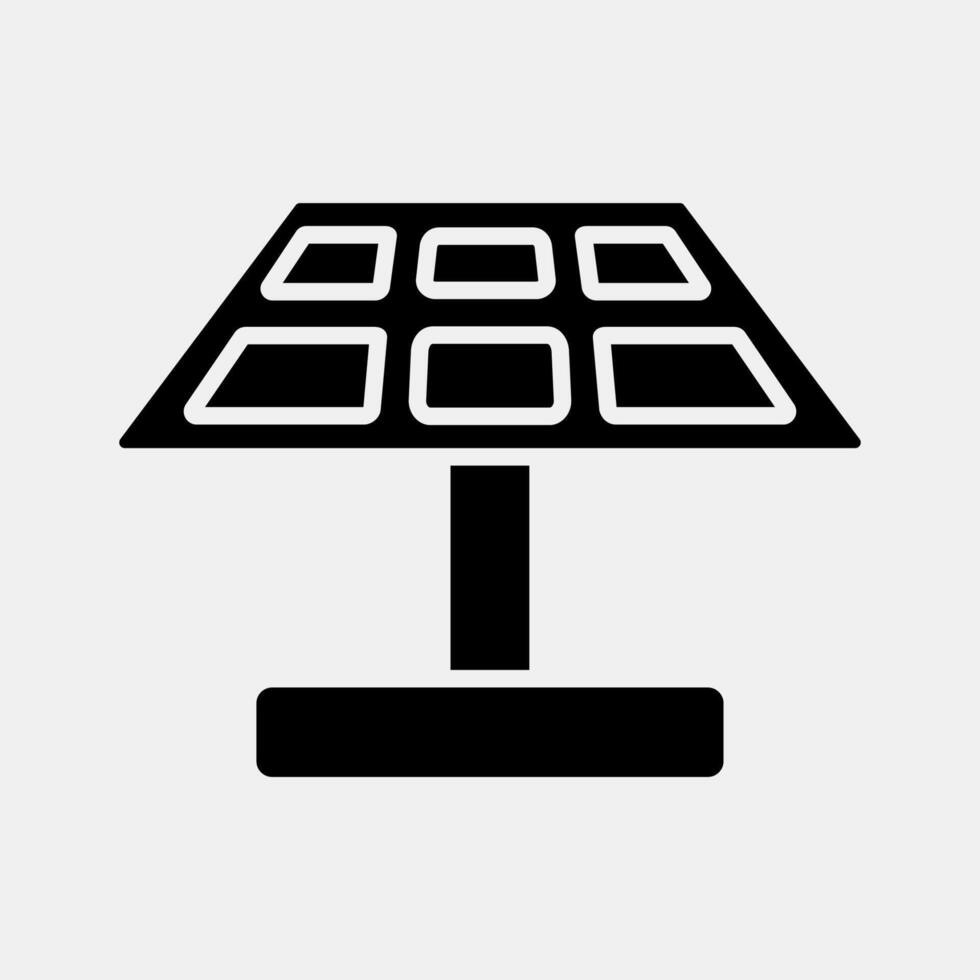Icon solar panel. Renewable energy elements. Icon in glyph style. vector