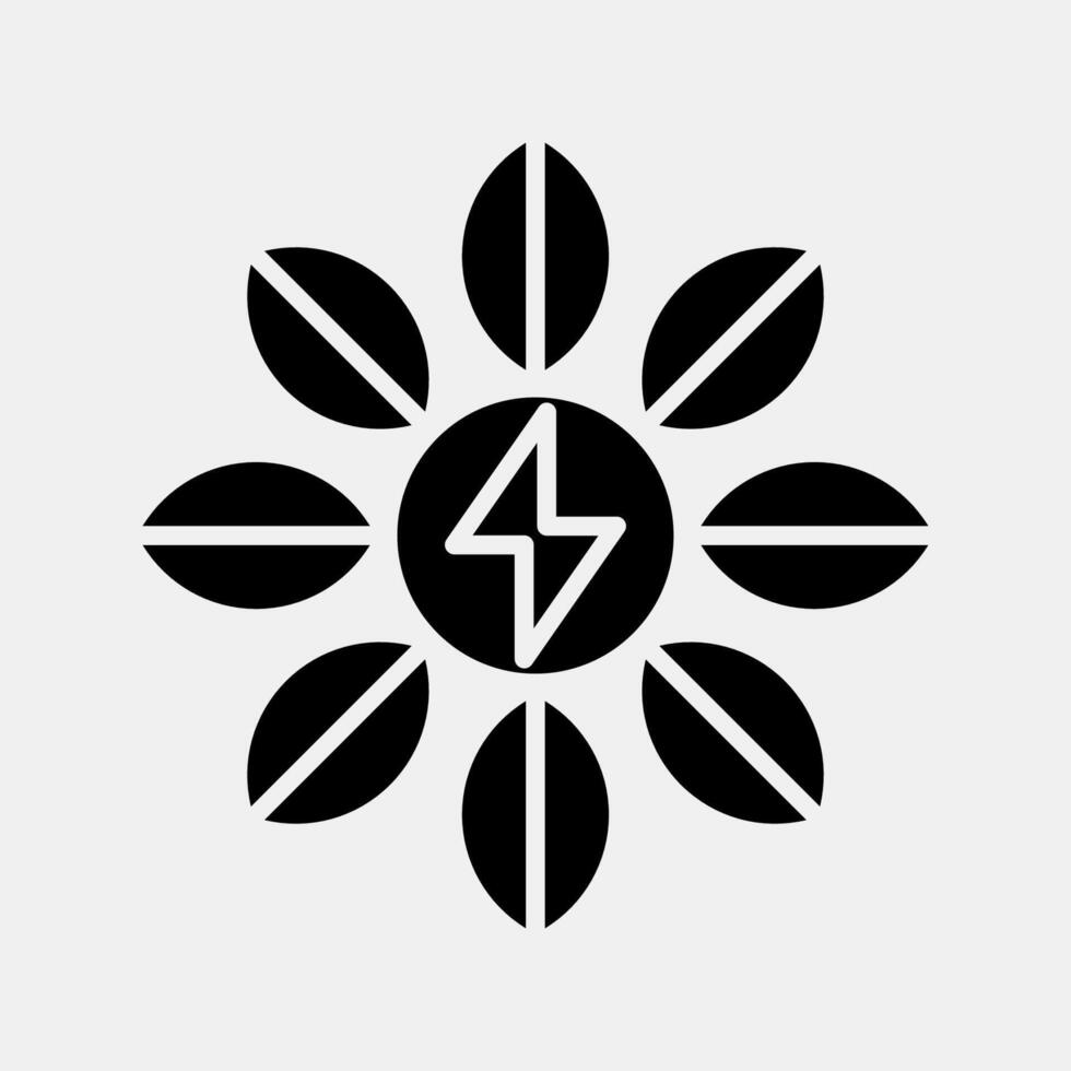 Icon power of nature. Renewable energy elements. Icon in glyph style. vector
