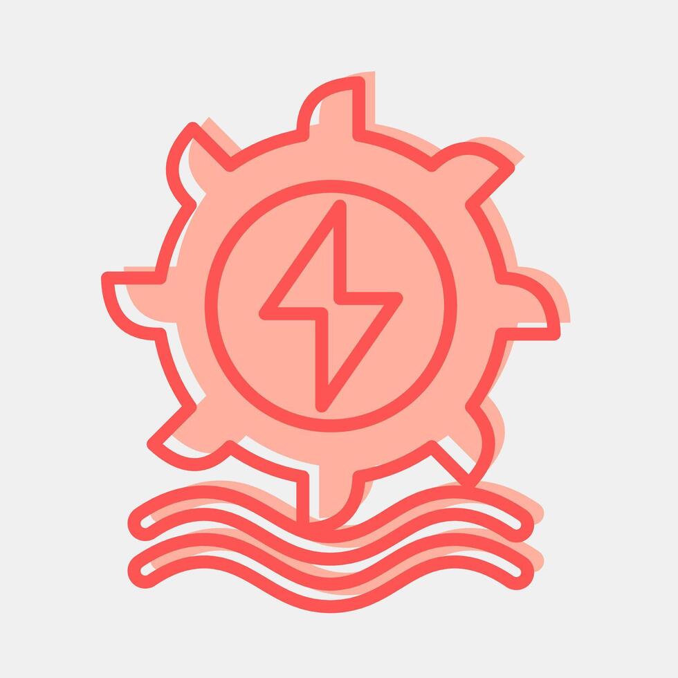 Icon hydro power. Renewable energy elements. Icon in two tone style. vector