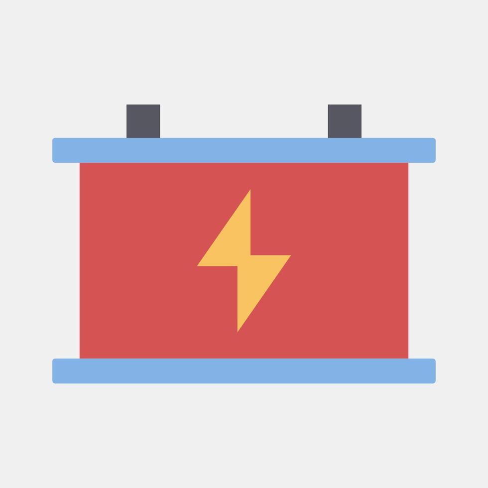 Icon accumulator. Renewable energy elements. Icon in flat style. vector