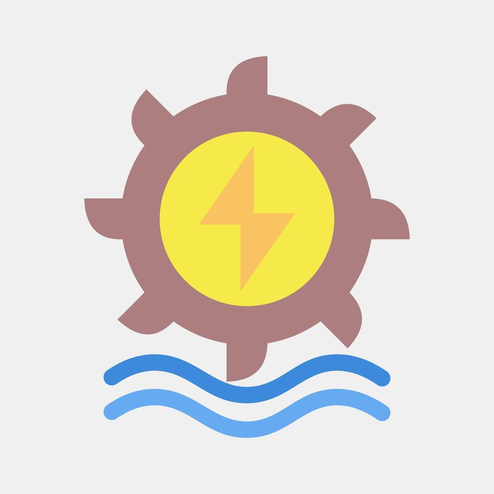 Icon hydro power. Renewable energy elements. Icon in flat style. vector