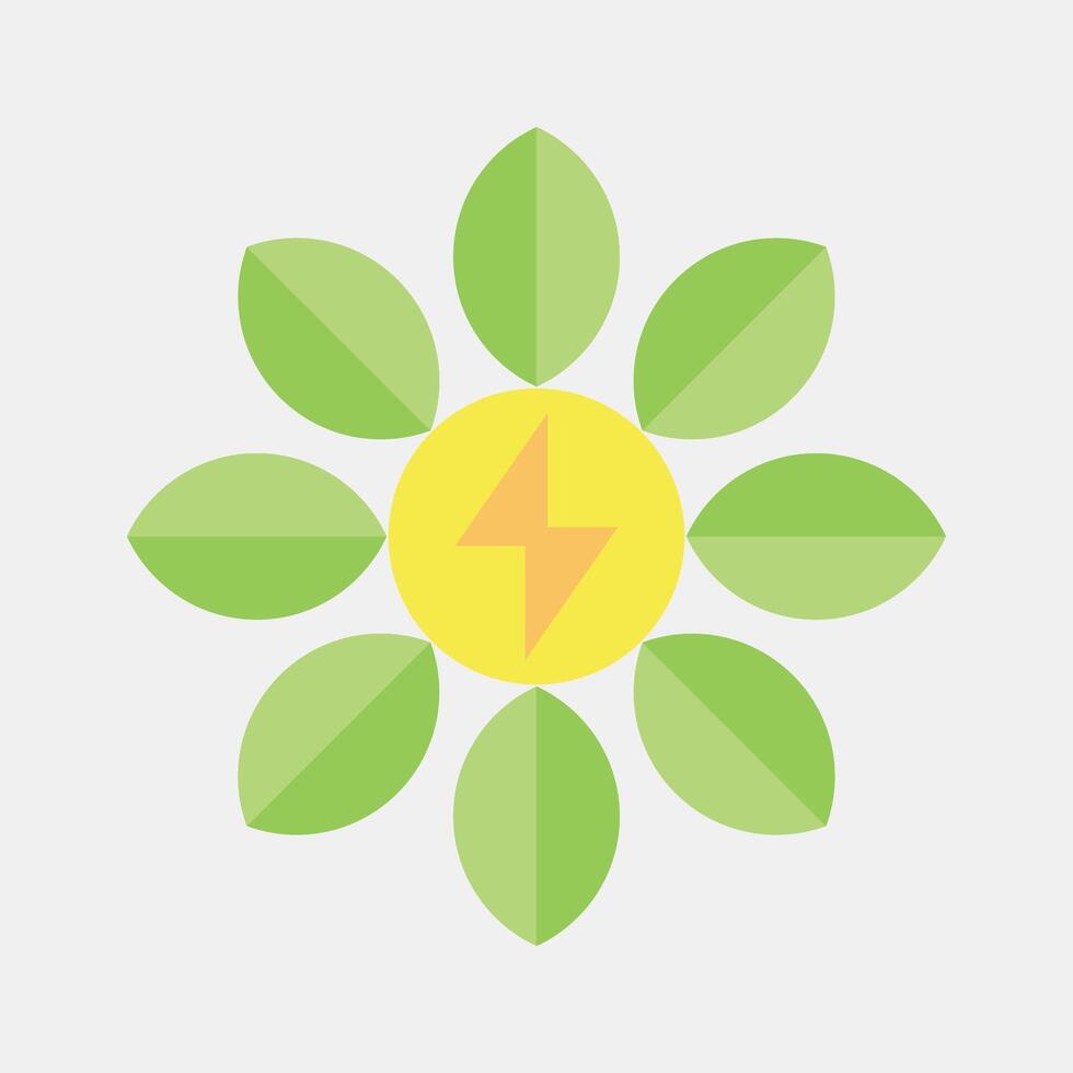 Icon power of nature. Renewable energy elements. Icon in flat style. vector