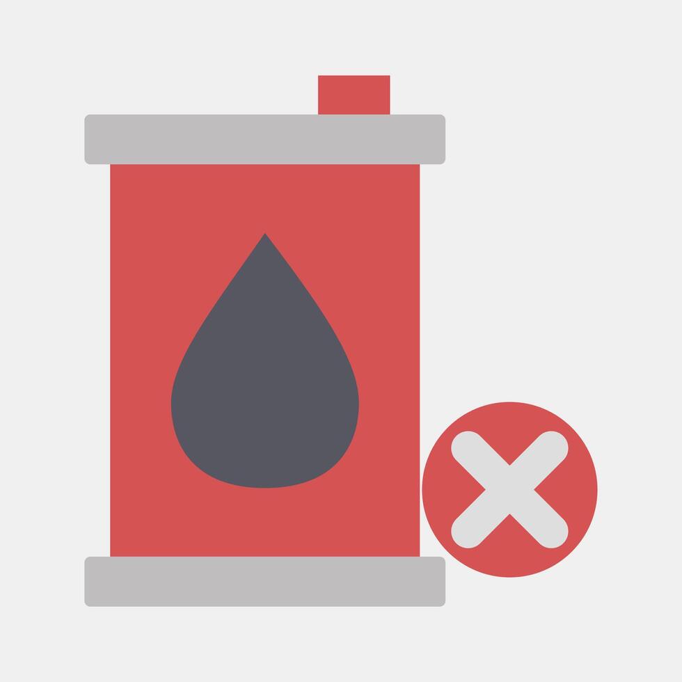 Icon no fossil fuel. Renewable energy elements. Icon in flat style. vector