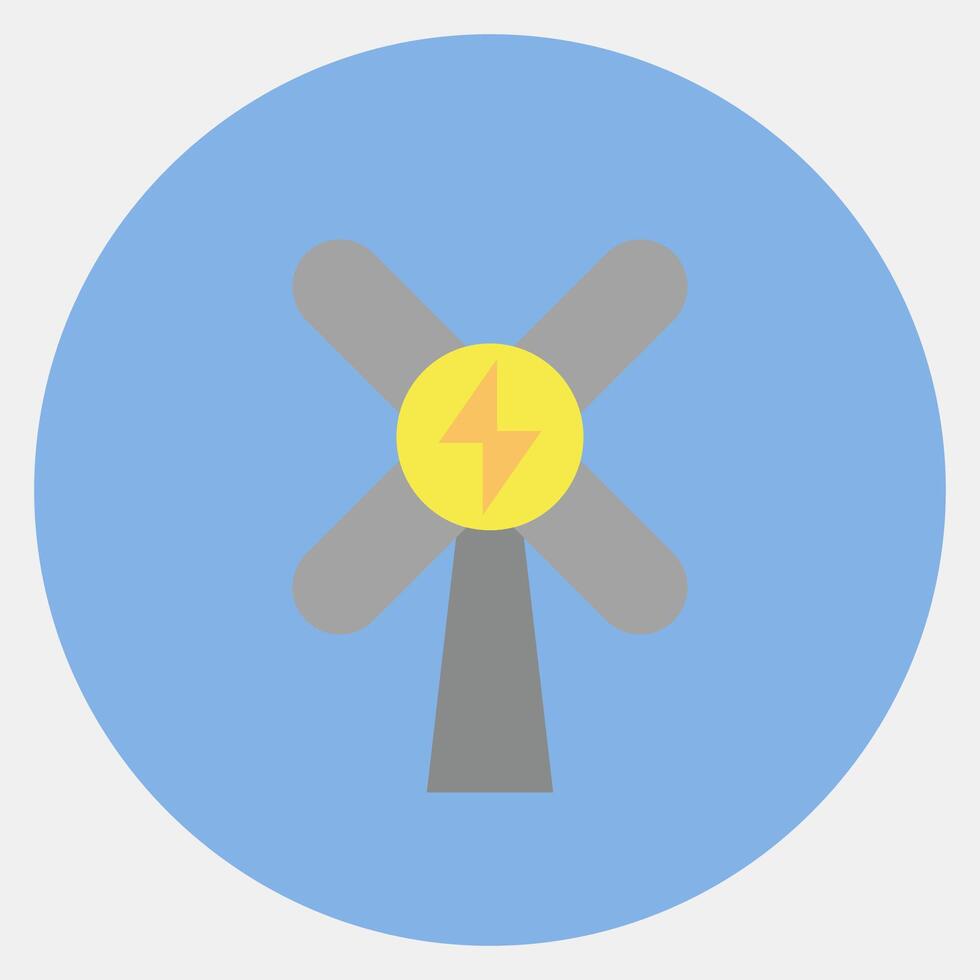 Icon wind energy. Renewable energy elements. Icon in color mate style. vector