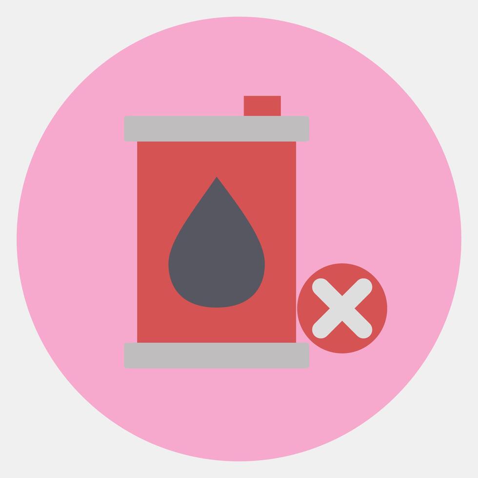Icon no fossil fuel. Renewable energy elements. Icon in color mate style. vector