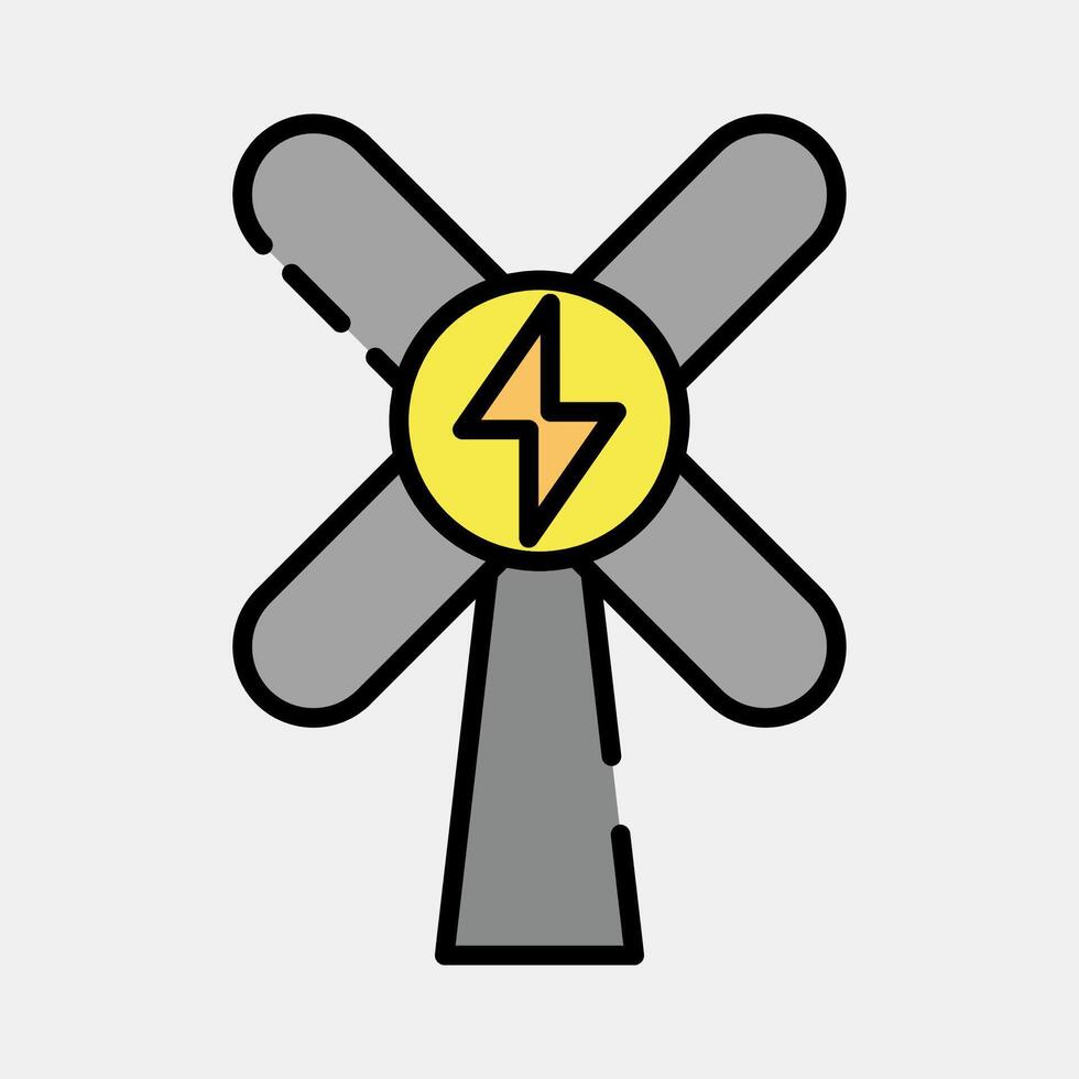 Icon wind energy. Renewable energy elements. Icon in filled line style. vector
