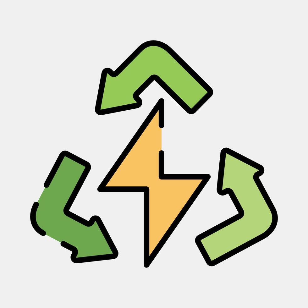 Icon clean energy. Renewable energy elements. Icon in filled line style. vector