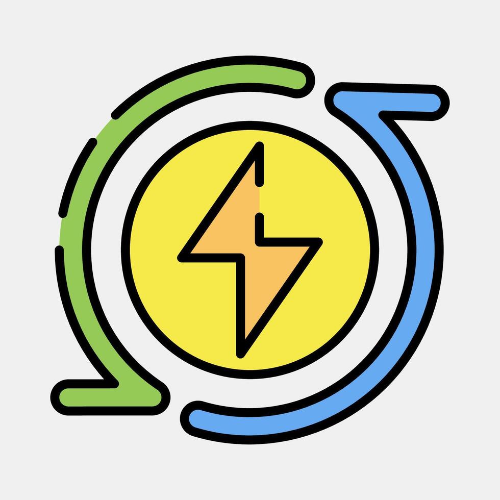 Icon renewable energy. Renewable energy elements. Icon in filled line style. vector
