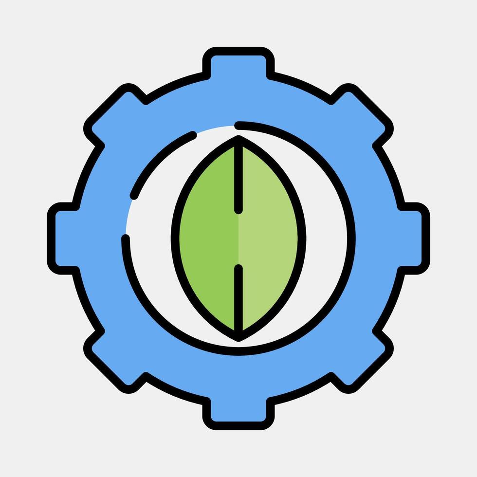 Icon green tech. Renewable energy elements. Icon in filled line style. vector