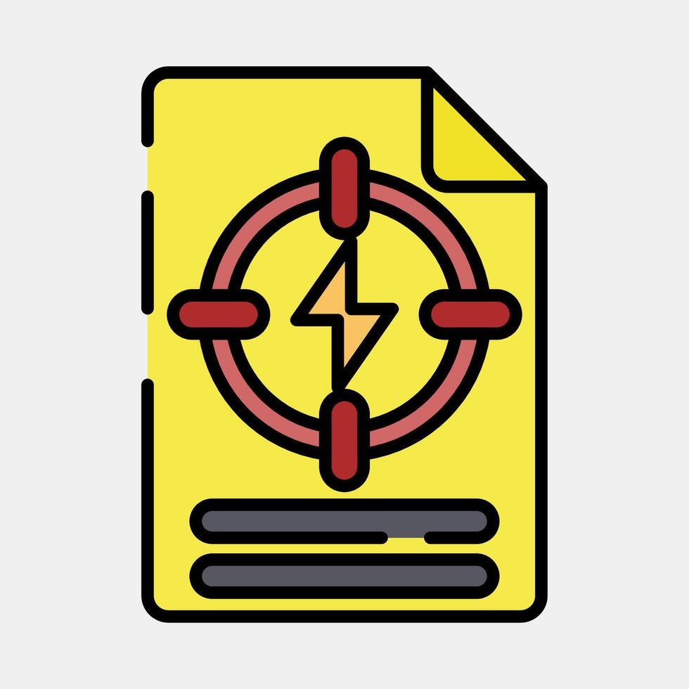 Icon energy specific policy. Renewable energy elements. Icon in filled line style. vector