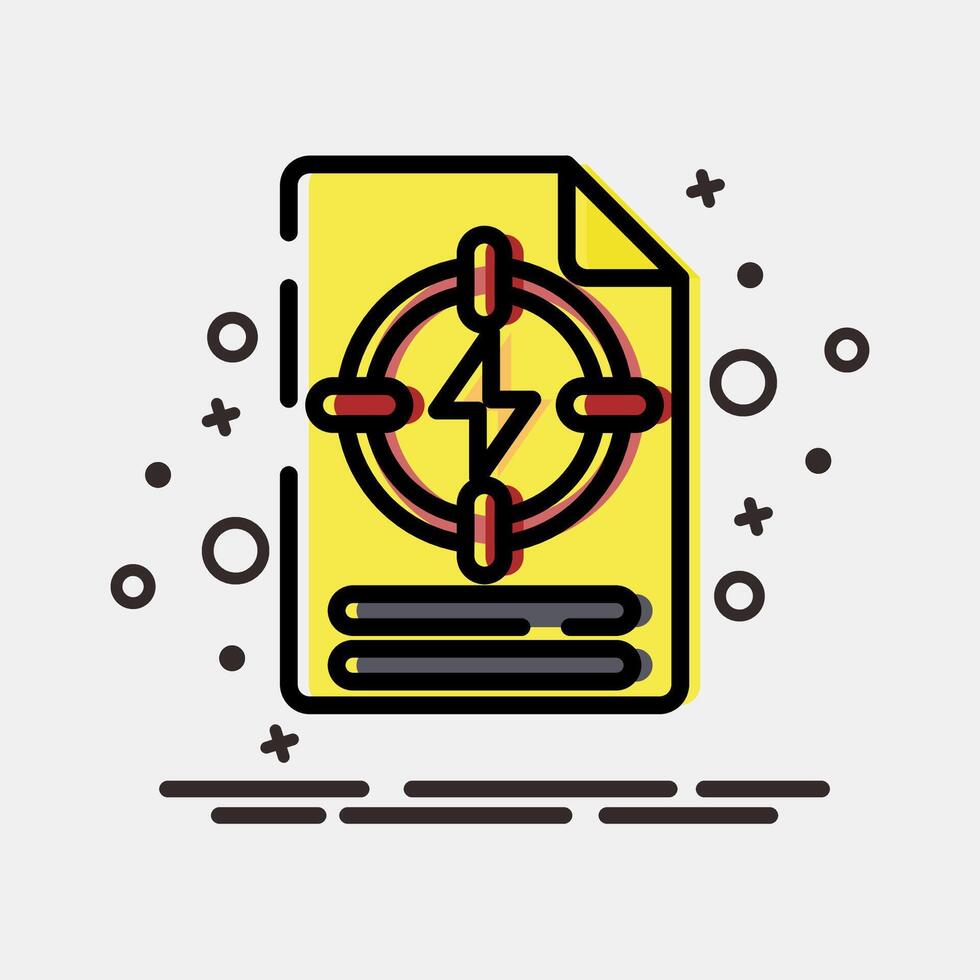 Icon energy specific policy. Renewable energy elements. Icon in MBE style. vector