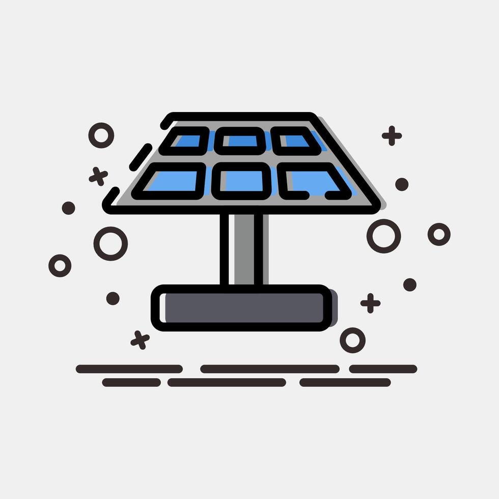 Icon solar panel. Renewable energy elements. Icon in MBE style. vector