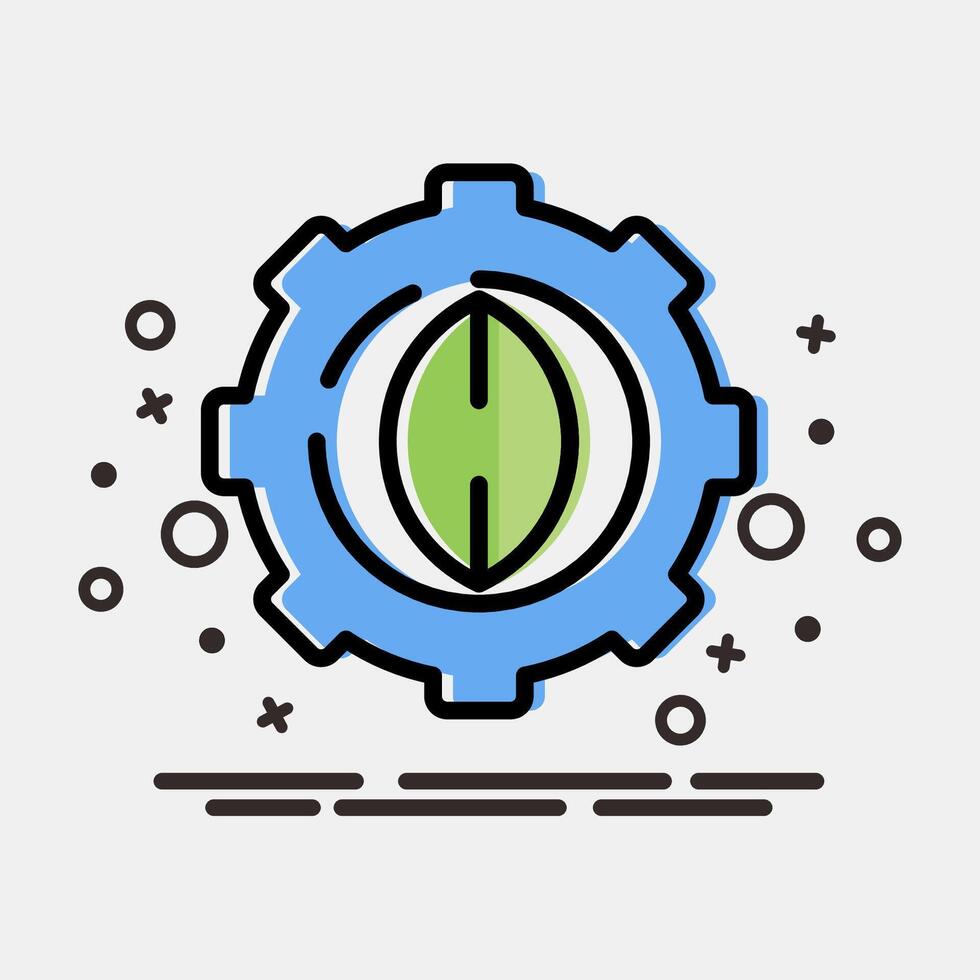 Icon green tech. Renewable energy elements. Icon in MBE style. vector