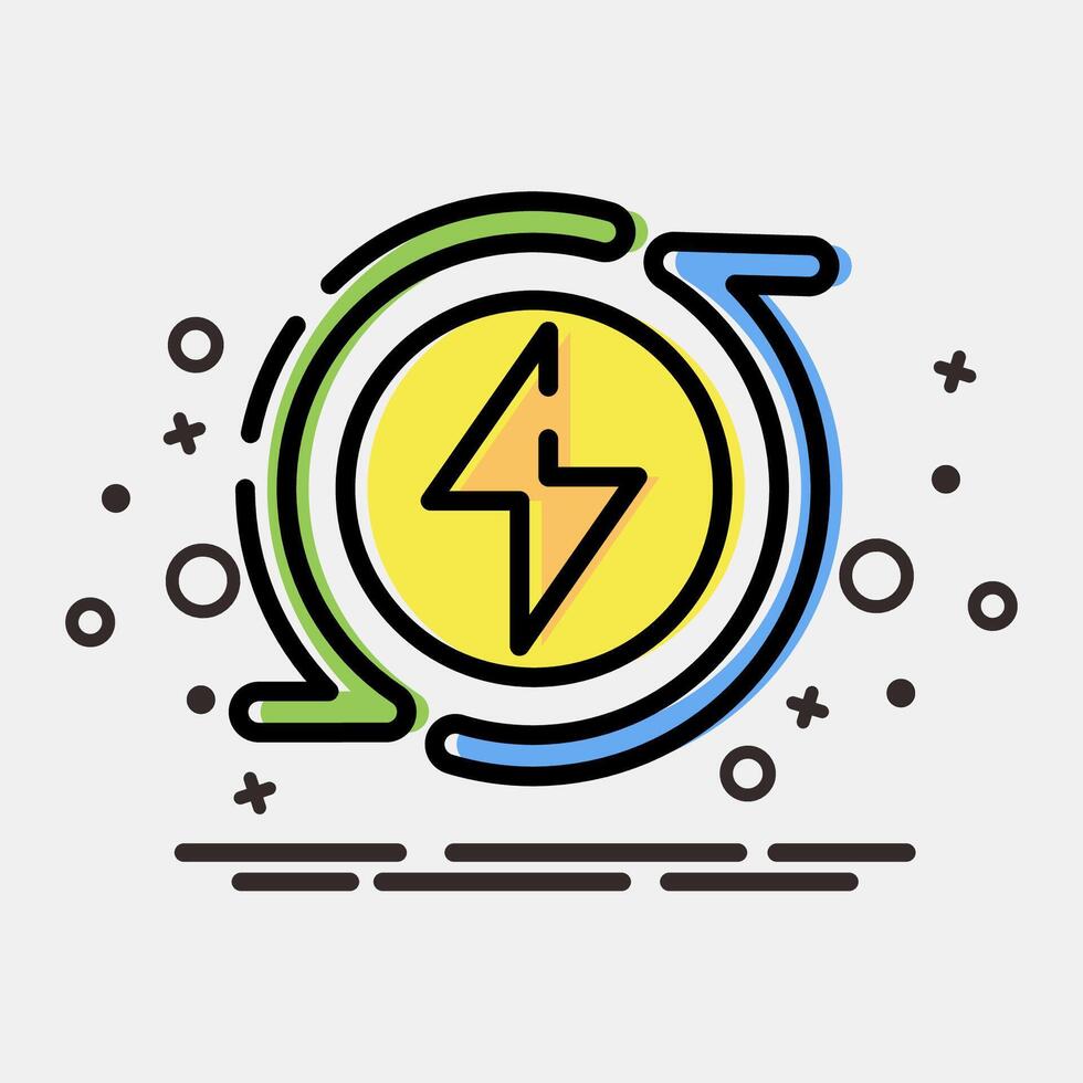 Icon renewable energy. Renewable energy elements. Icon in MBE style. vector