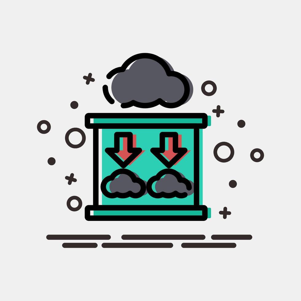 Icon carbon capture. Renewable energy elements. Icon in MBE style. vector