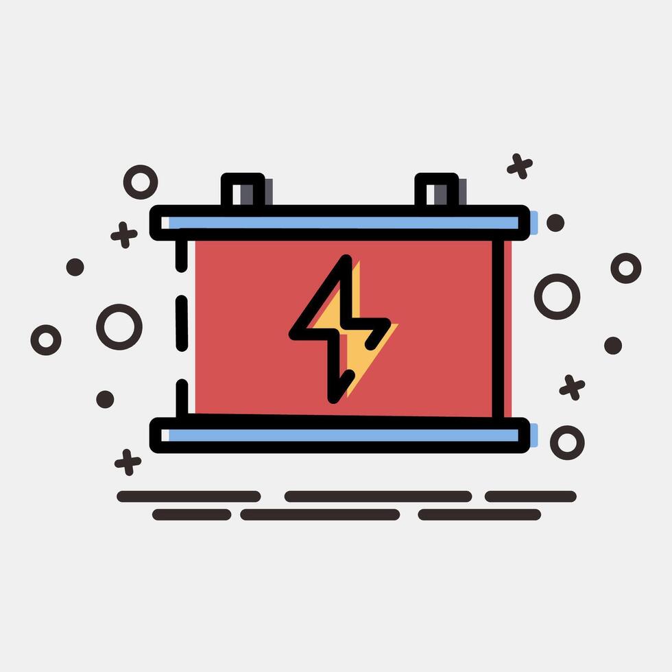 Icon accumulator. Renewable energy elements. Icon in MBE style. vector