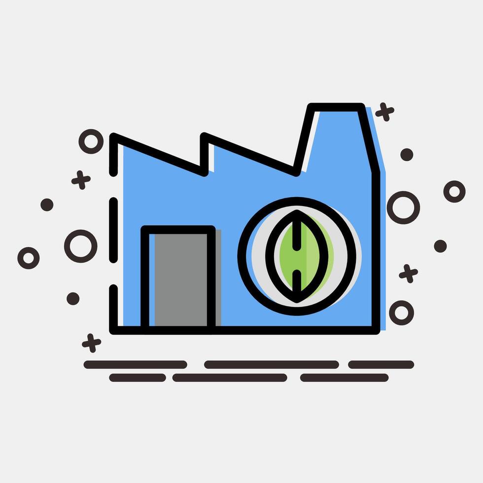 Icon biological power plant. Renewable energy elements. Icon in MBE style. vector