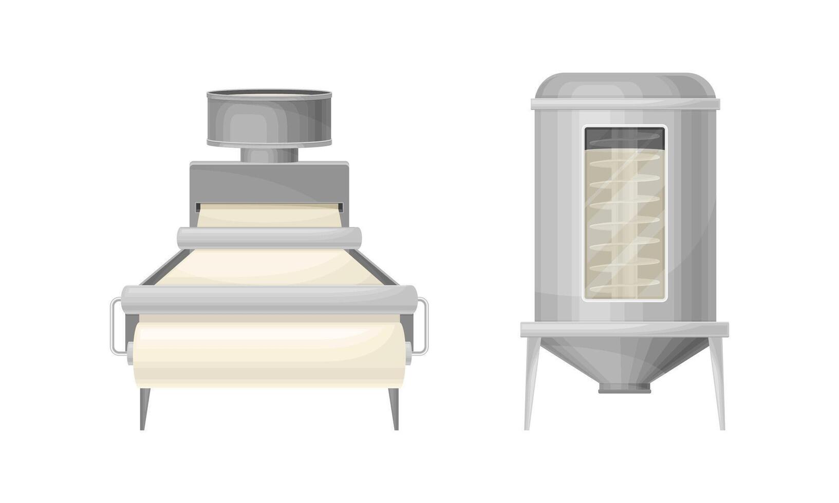 Paper recycling process. Equipment for production of paper illustration vector