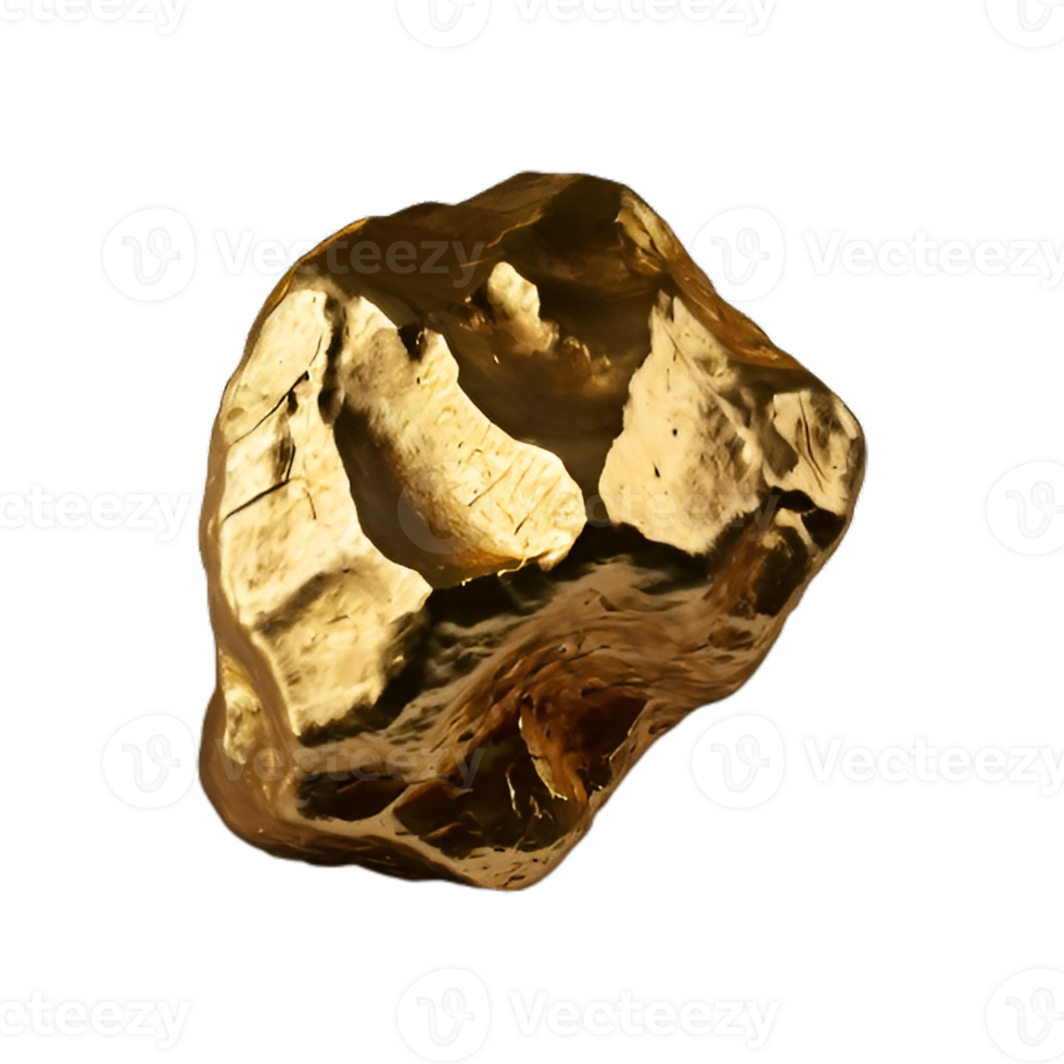 Realistic Gold Nugget Close-Up Image png