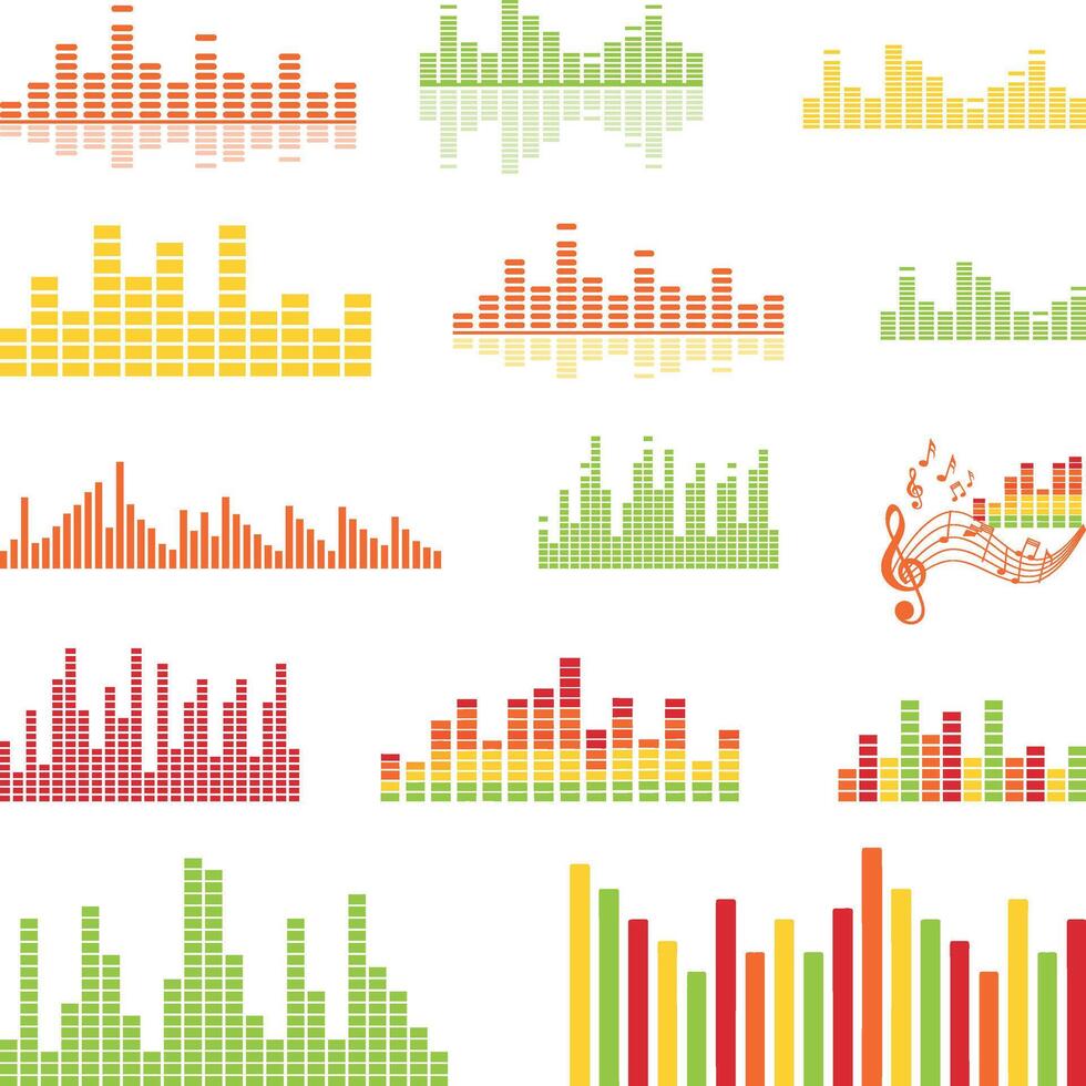 Equalizer Silhouette, Sound Wave, waveform sound Silhouette, vector