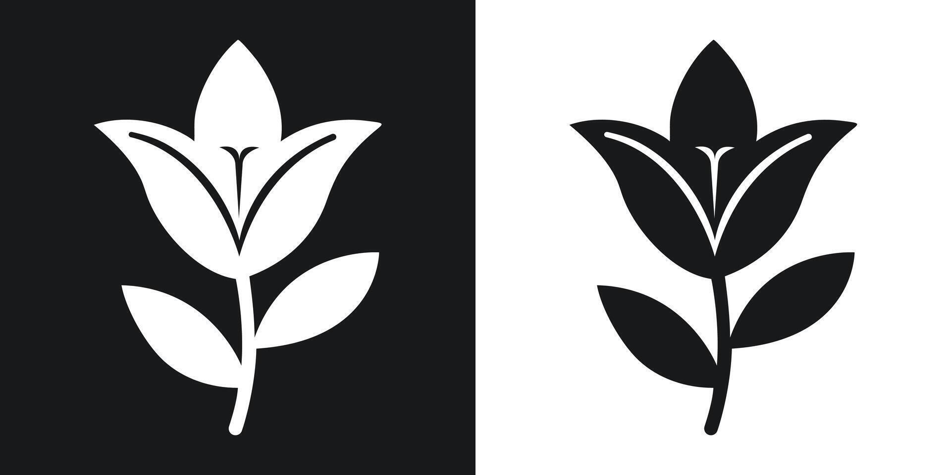 Elegant black and white floral illustration of a lily isolated on backgrounds vector