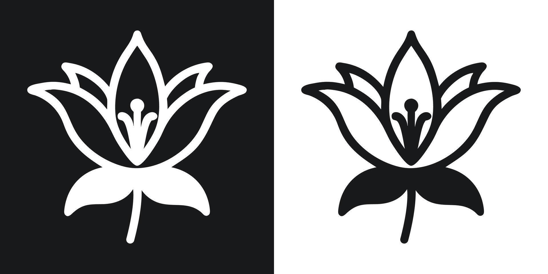Simple black and white floral design suitable for logo templates and various graphic projects vector
