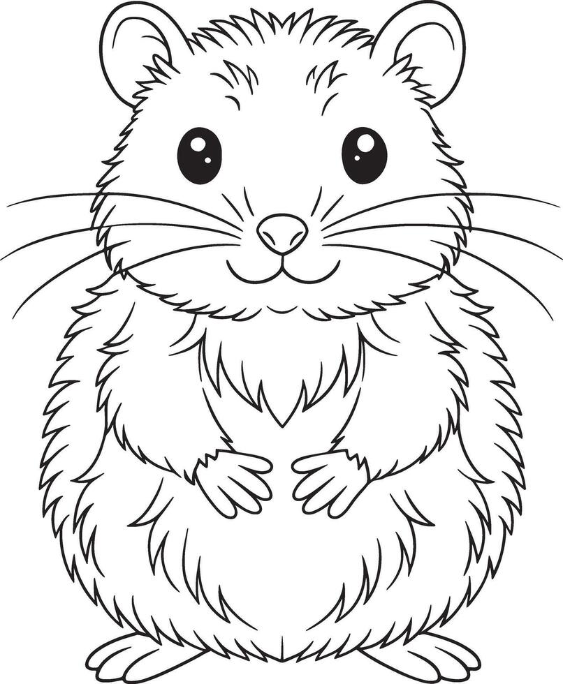 Cute Cartoon Vole Illustration for Coloring Book or Design vector
