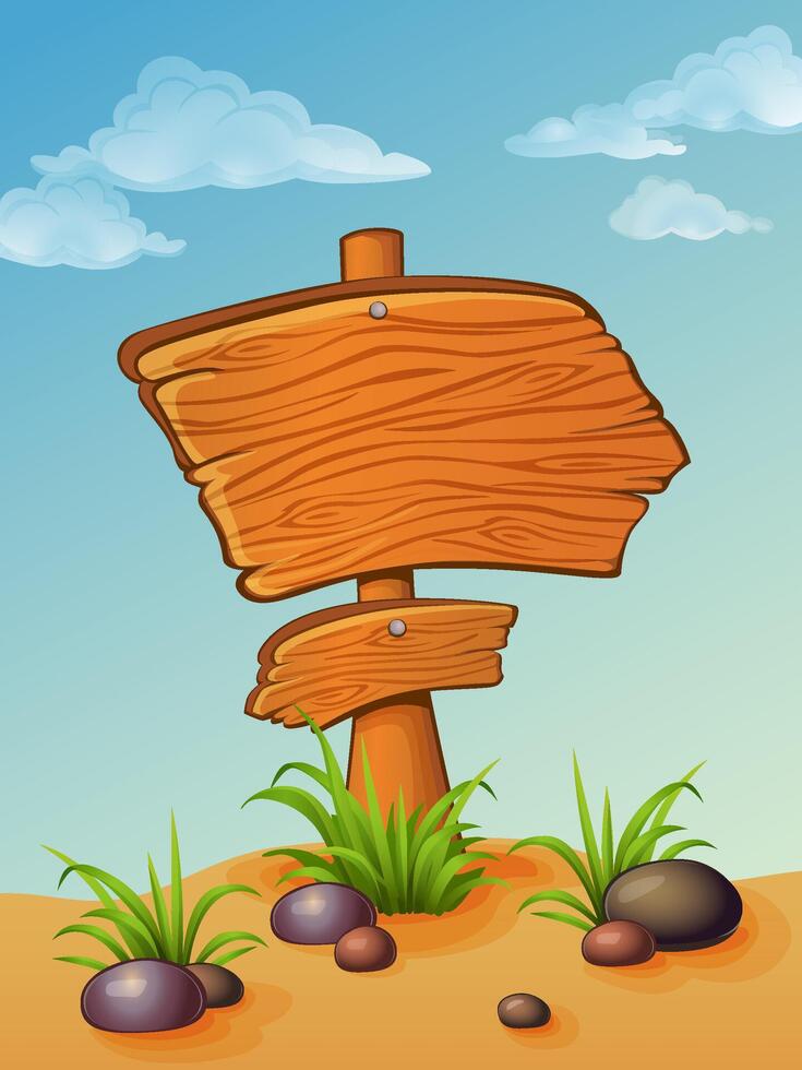 Cute wooden pointer in desert vector