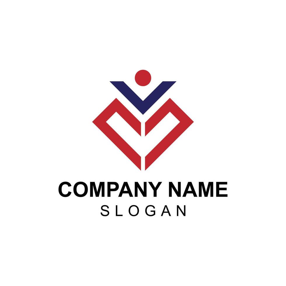 Logo design with a human figure in a heart shape vector