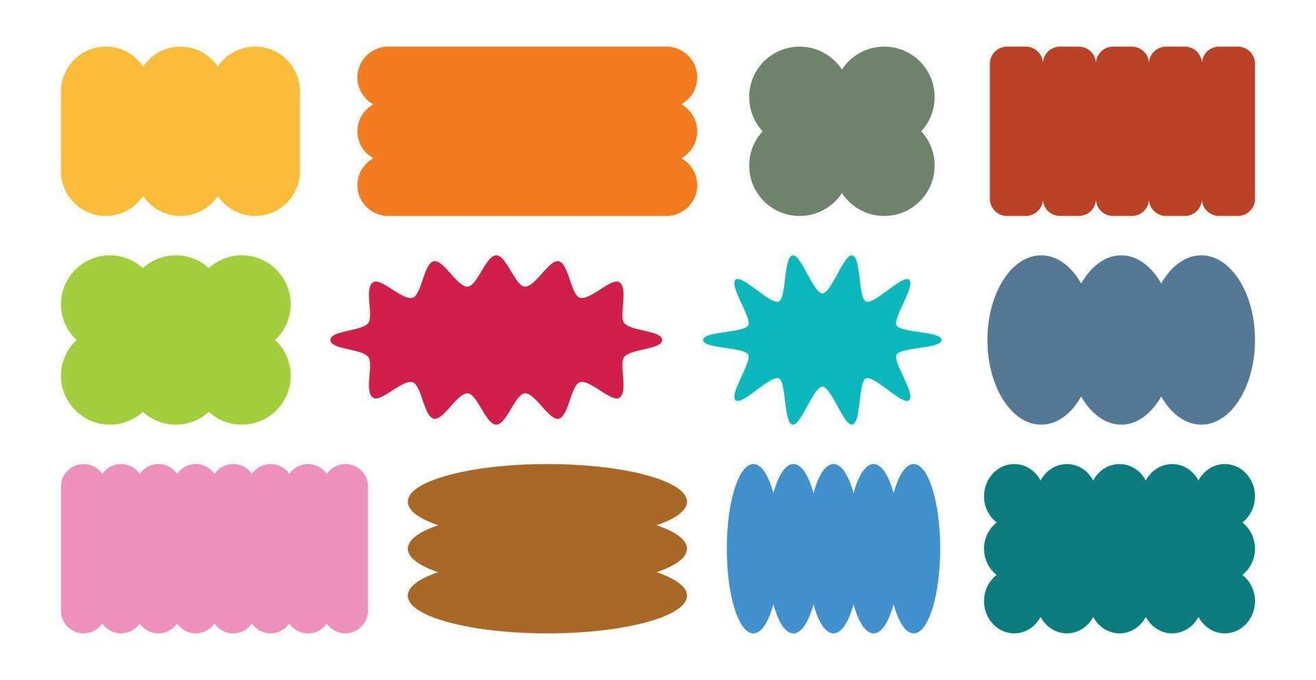 A set of colorful shapes and shapes vector