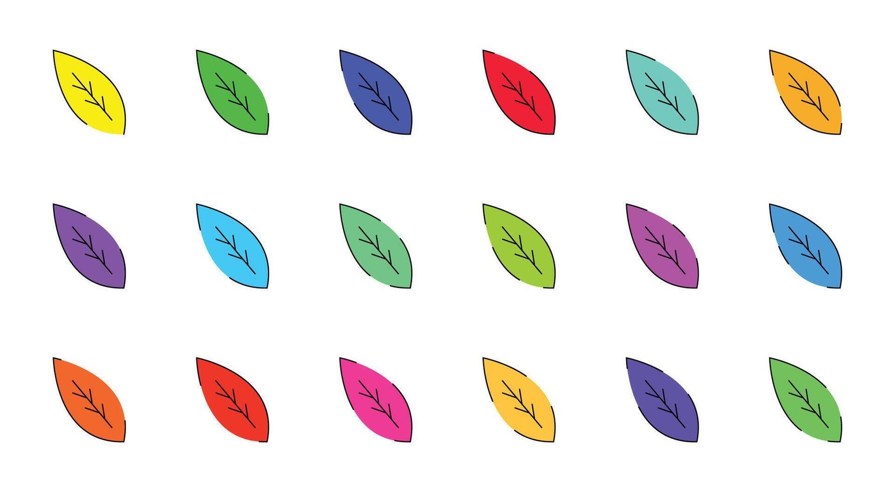 A set of colorful leaves on a white background vector