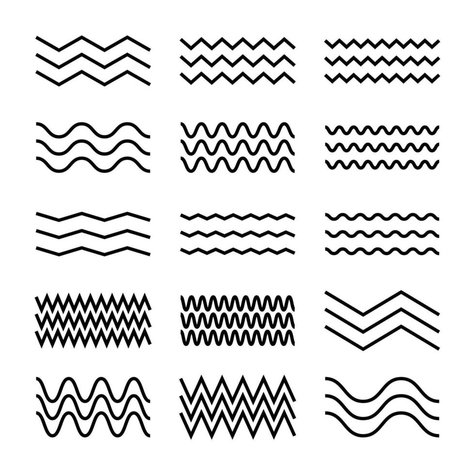 Wave icons set illustration vector