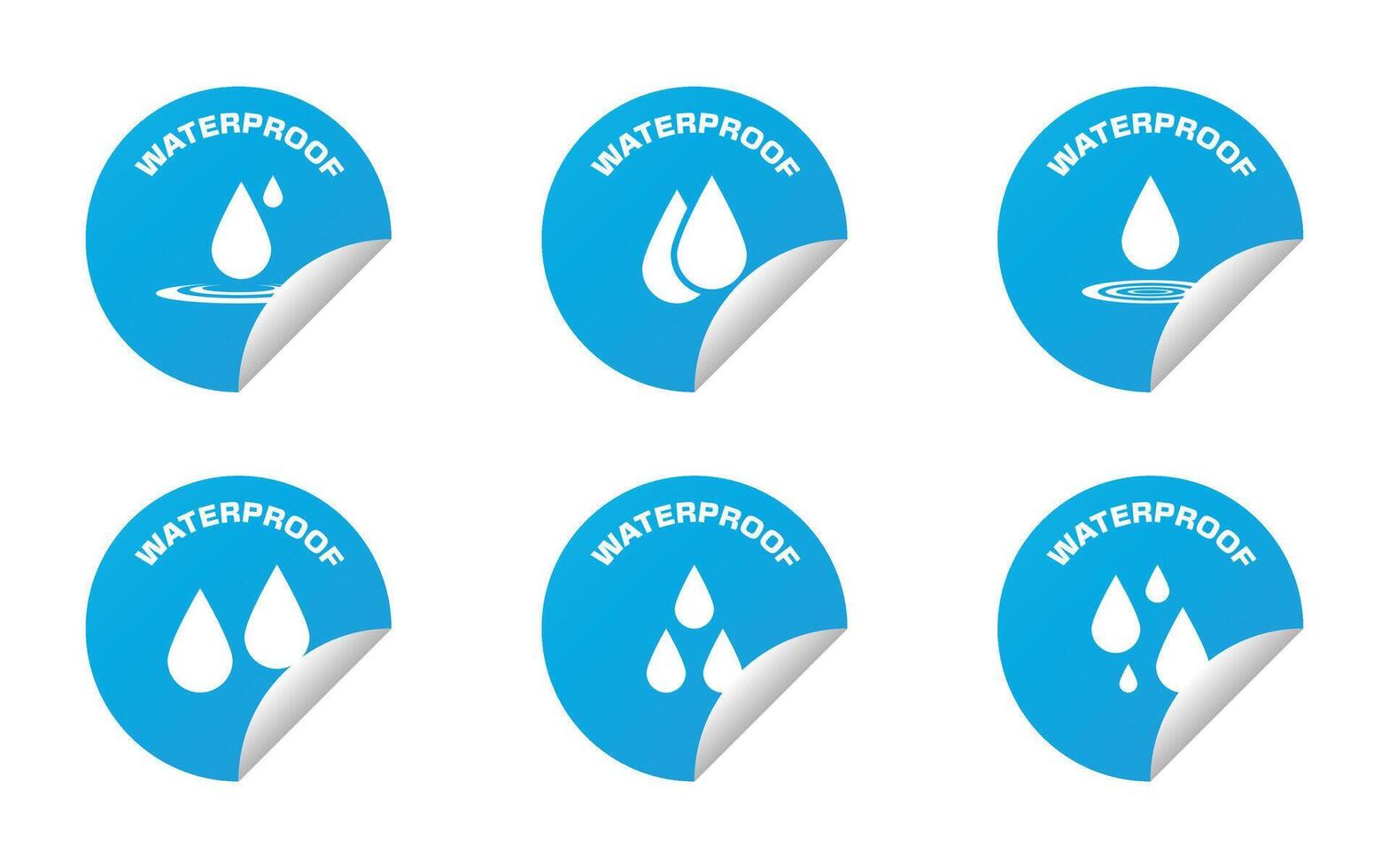 Waterproof stickers set vector