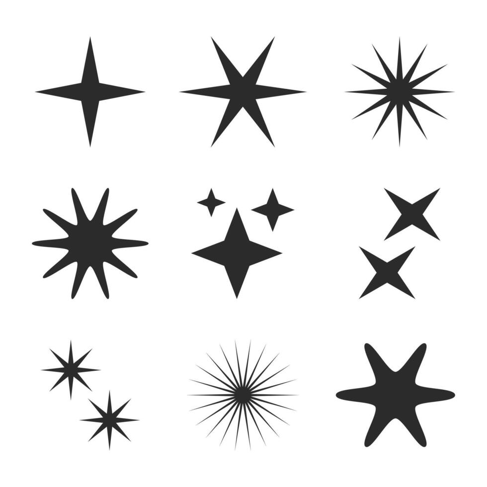 Starburst icon set illustration vector