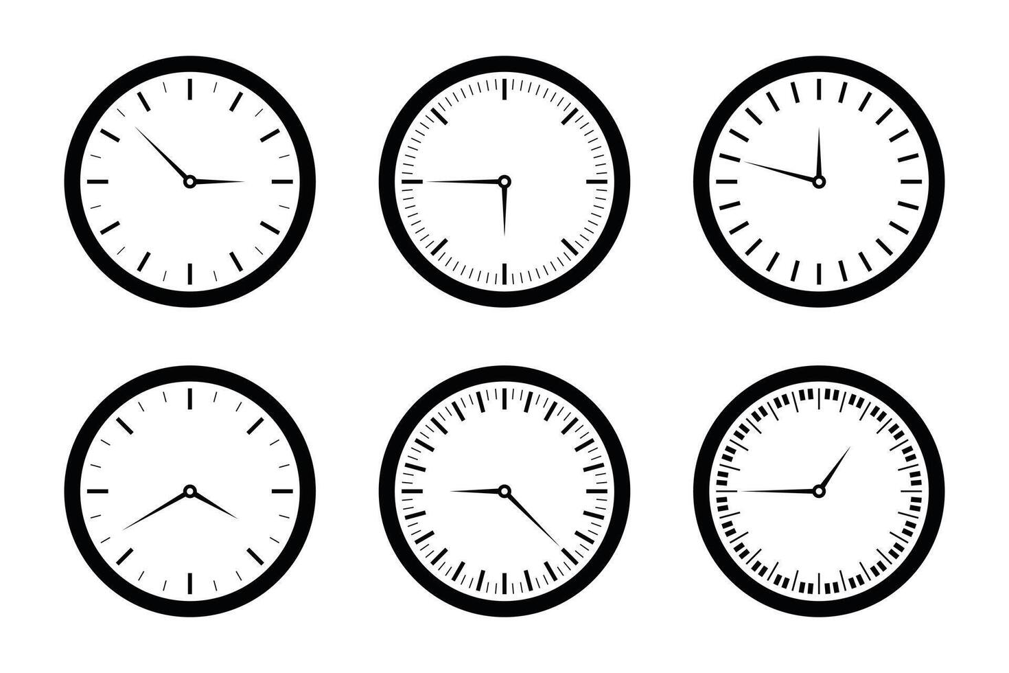 Six wall Clock design set vector